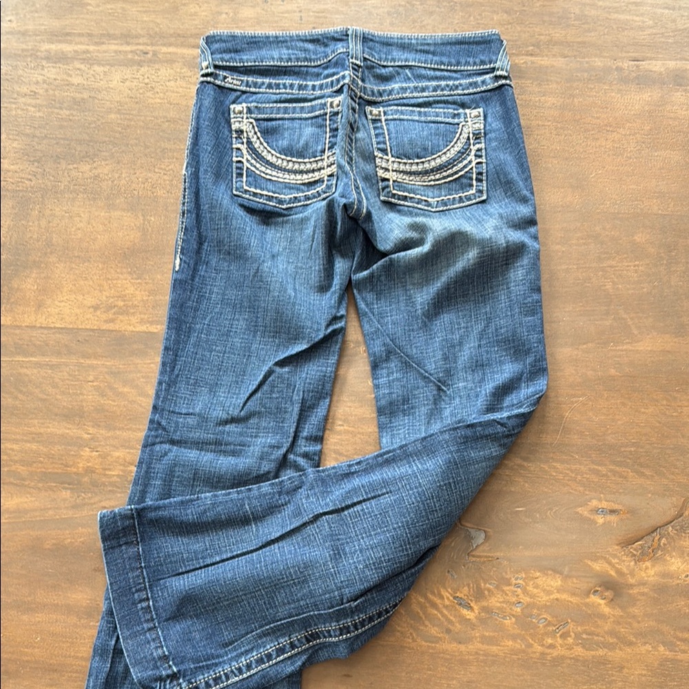 Ariat Blue Boot Cut Trouser Jeans with Decorative Stitching